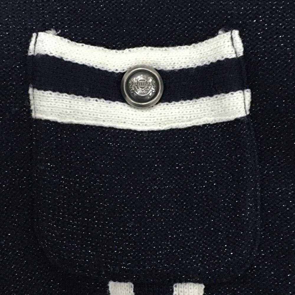 キャロウェイ ニットジャケット ネイビー 胸ポケット 裏地付き レディース M ゴルフウェア Callaway