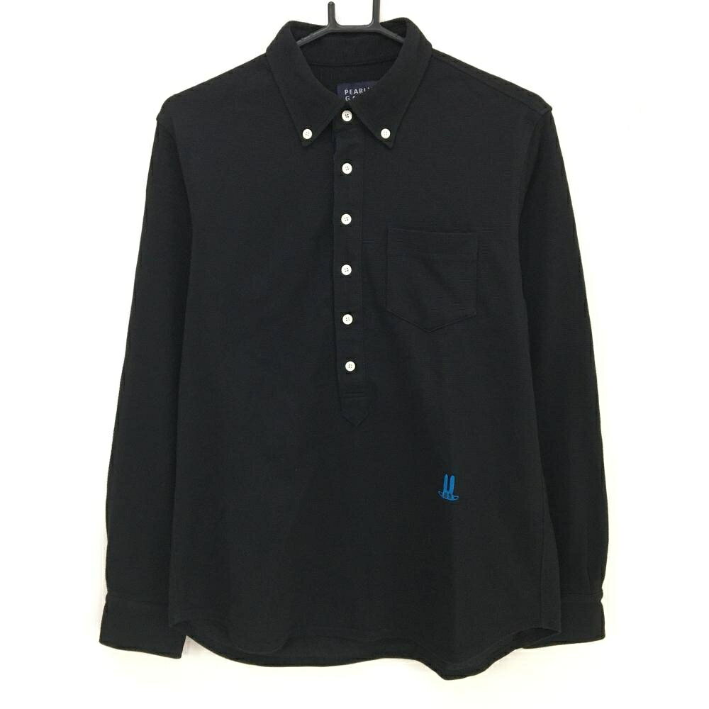 Other - 【美品】パーリーゲイツ 長袖ポロシャツ 黒 ボタンダウン 胸ポケット 襟色褪せ少 メンズ 5(L) ゴルフウェア PEARLY GATES