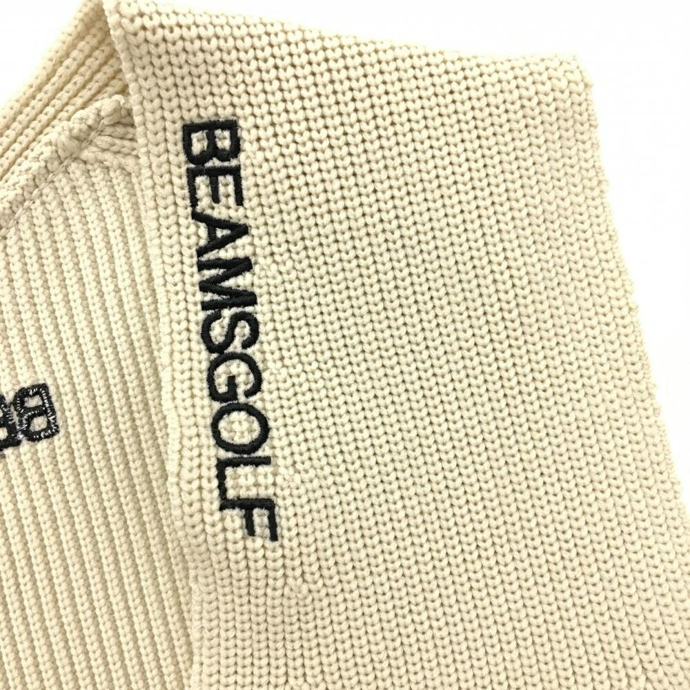 【新品】ビームスゴルフ ニットベスト ベージュ Vネック 前ポケット ロングベスト レディース S ゴルフウェア BEAMS GOLF