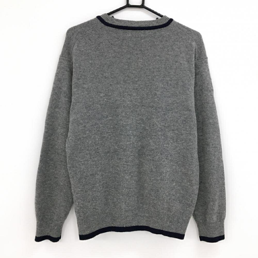 ラルフローレン セーター グレー イヌワッペン CHAPS ニット メンズ L ゴルフウェア Ralph Lauren