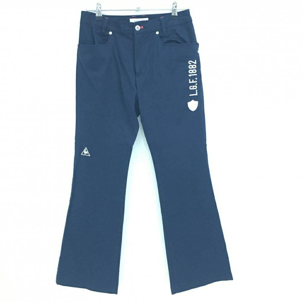 【美品】ルコックゴルフ パンツ ネイビー バックロゴ刺しゅう レディース 11 ゴルフウェア le coq sportif