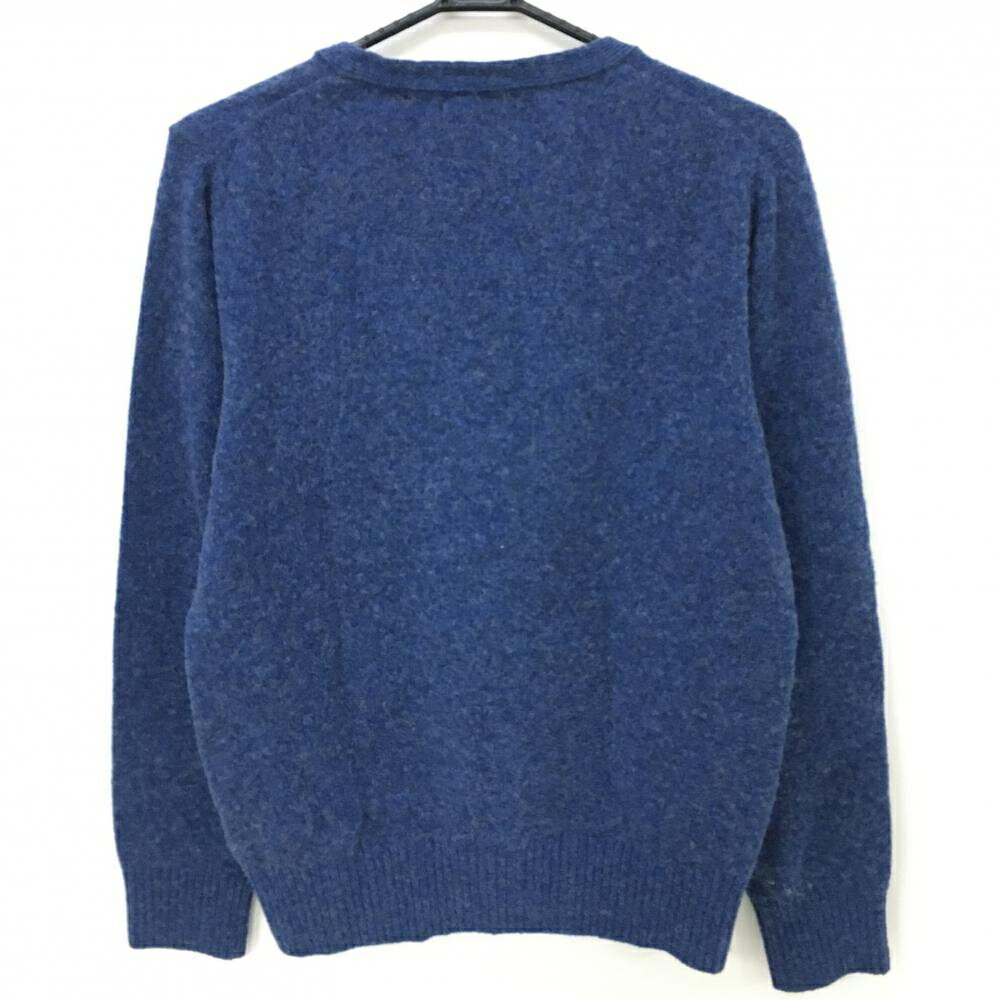 サイコバニー ニットカーディガン ネイビー系 胸ロゴ ウール100％ メンズ M ゴルフウェア Psycho Bunny