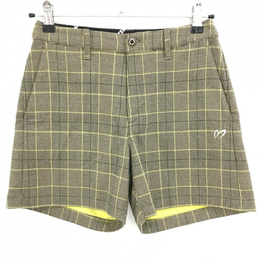 【当店ポイント10倍！楽天スーパーセール期間限定】【超美品】マスターバニー ショートパンツ ブラウン×イエロー グレンチェック レディース 00(XS) ゴルフウェア MASTER BUNNY EDITION