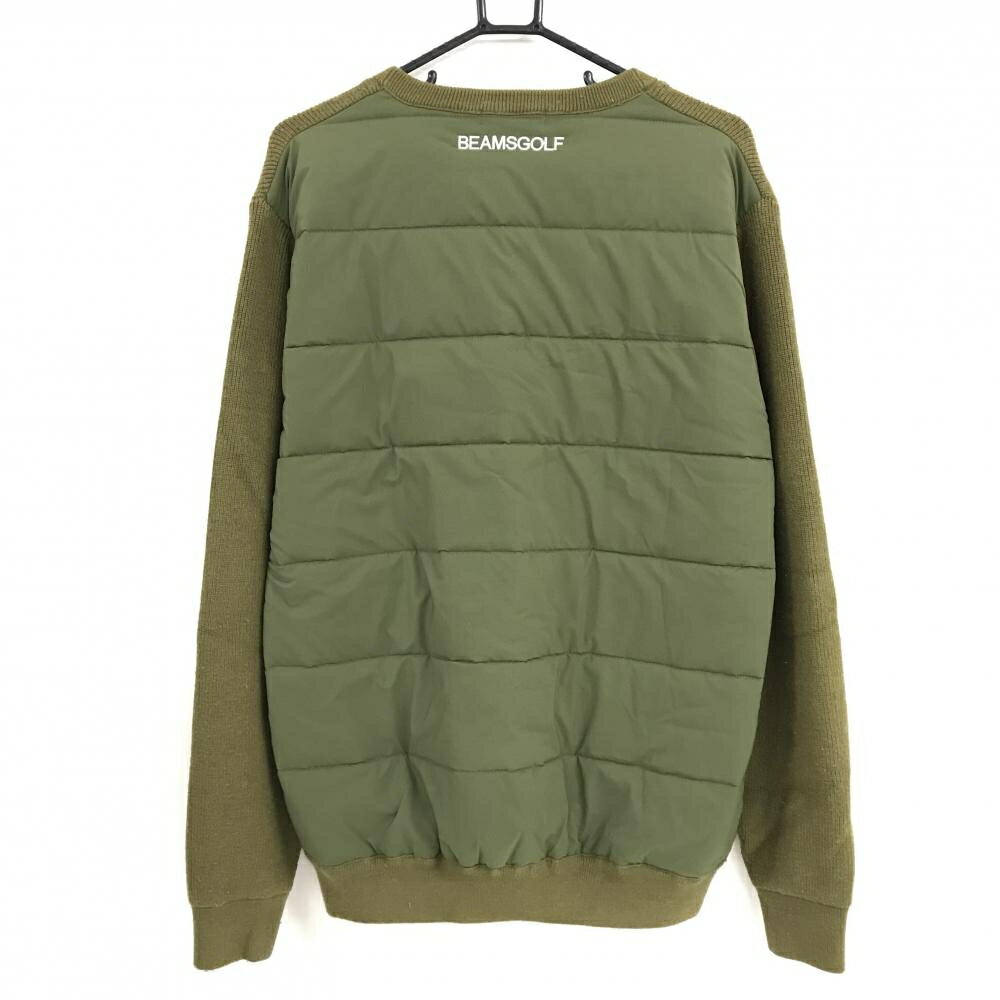 【ポイント10倍！楽天スーパーセール期間限定】ビームスゴルフ 中綿切替セーター カーキ 背面中綿 ニット メンズ XL ゴルフウェア BEAMS GOLF