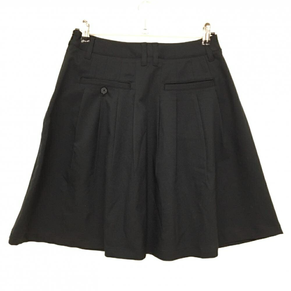 【美品】プーマ フレアースカート 黒 ロゴ刺しゅう レディース L ゴルフウェア PUMA
