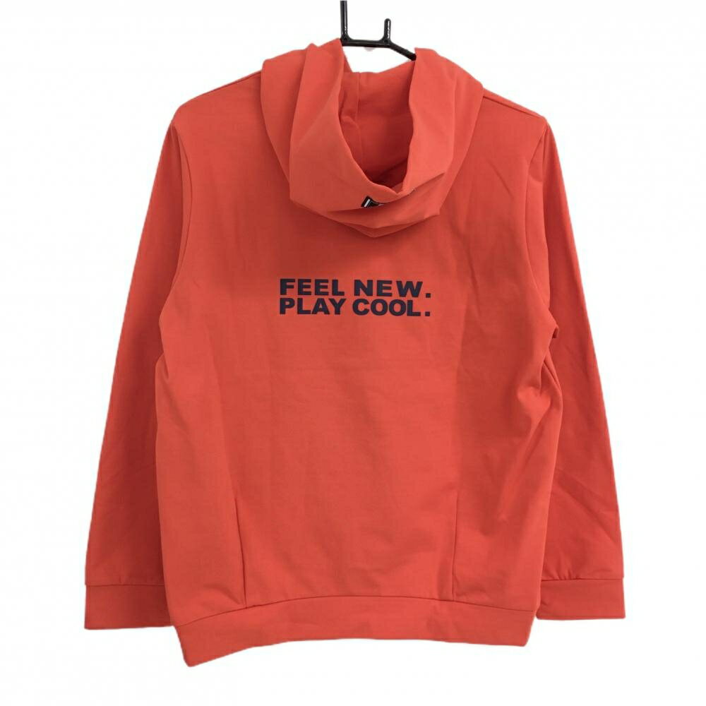 【超美品】ピン パーカー レッド×ネイビー フロント英字 トレーナー レディース L ゴルフウェア PING