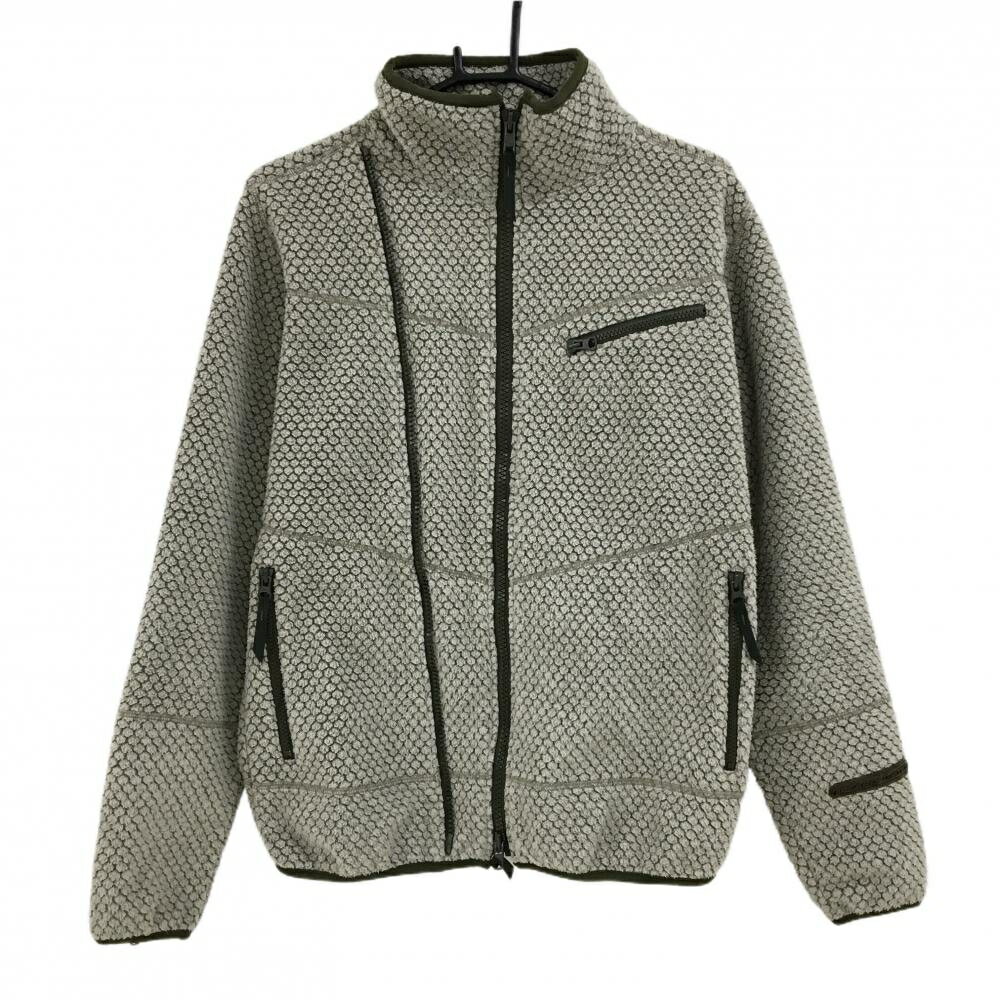 パーリーゲイツ ジャケット ベージュ×カーキ ヘキサゴン柄 裏地メッシュ メンズ 4(M) ゴルフウェア PEARLY GATES