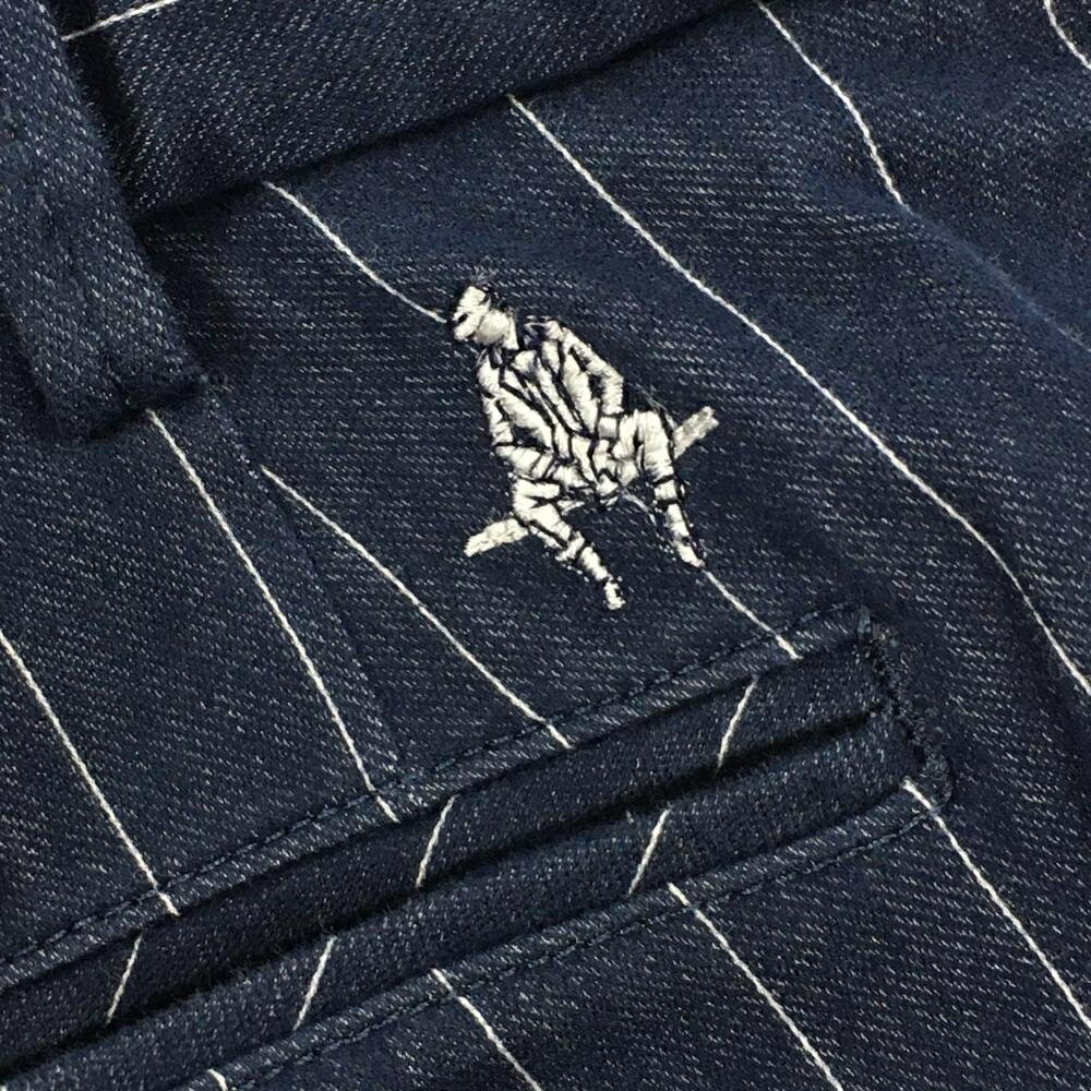 【超美品】ポールスチュアートスポーツ パンツ ネイビー×白 ストライプ メンズ 84 ゴルフウェア Paul Stuart SPORT
