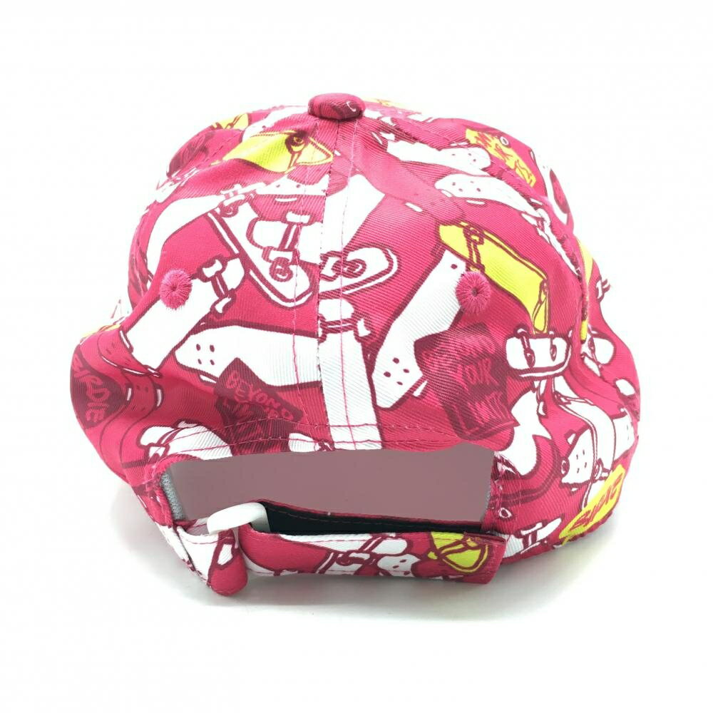 【超美品】ジャックバニー キャップ ピンク×白 スケートボード総柄 ロゴ刺しゅう F...