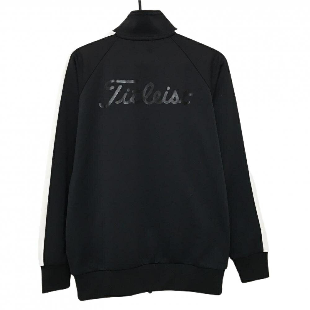 タイトリスト ジャケットブルゾン 黒×白 肩・袖ライン ロゴ刺しゅう メンズ M ゴルフウェア TITLEIST