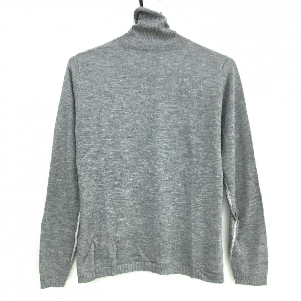【美品】ヒールクリーク タートルネックセーター グレー カシミヤ混 ニット 薄手 レディース 40(M) ゴルフウェア Heal Creek