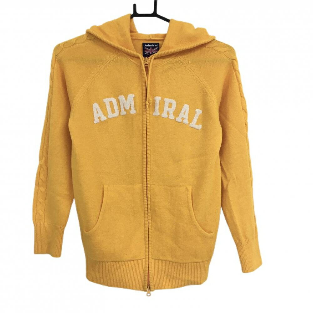 アドミラル ニットジップパーカー オレンジ ウール混 ロゴ レディース M ゴルフウェア Admiral
