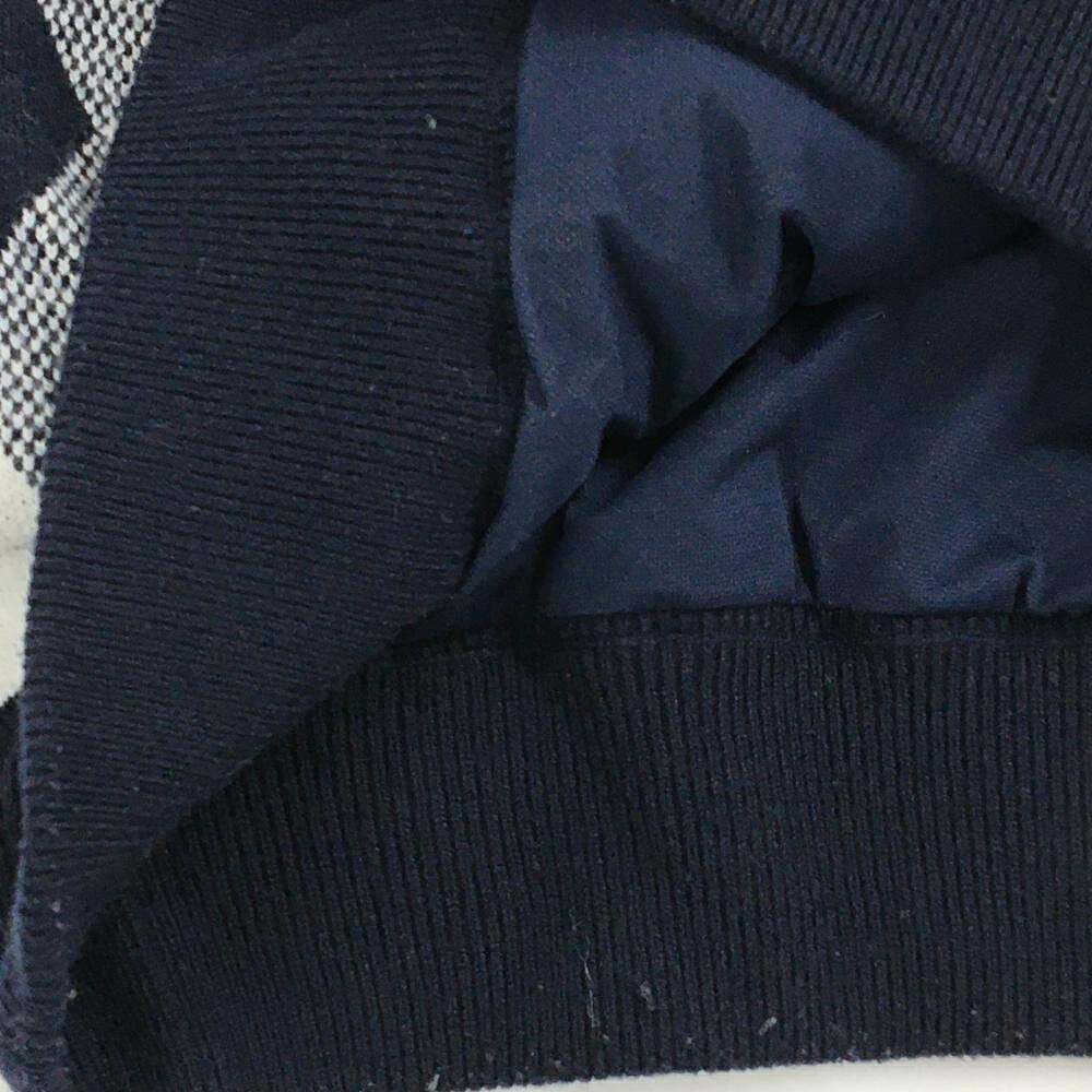 フットジョイ ニットジャケット ネイビー×白 ダイヤ柄 裏地付き ウール混 メンズ X...