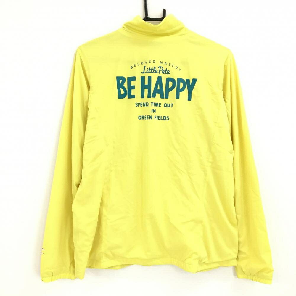 【美品】マンシングウェア ジャケット イエロー×グリーン ロゴ ペンギン 裏地メッシュ調 レディース LL ゴルフウェア Munsingwear