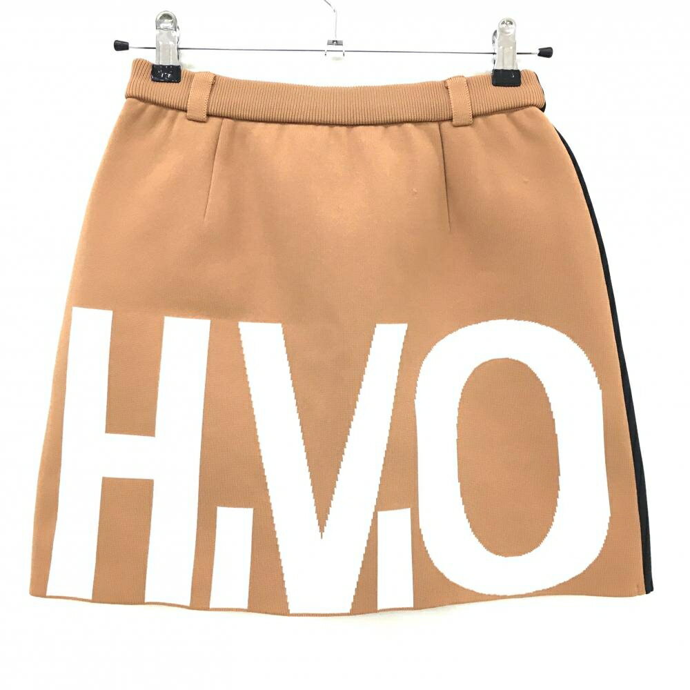 【美品】アルチビオ ニットスカート ブラウン×黒 ビッグロゴ ポケット着脱可 レディース 38(M) ゴルフウェア archivio