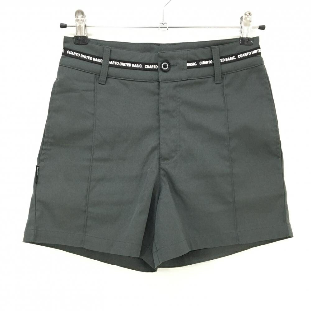 【美品】クアルトユナイテッドベーシック ショートパンツ グレー ウエストロゴテープ CUBS. レディース..