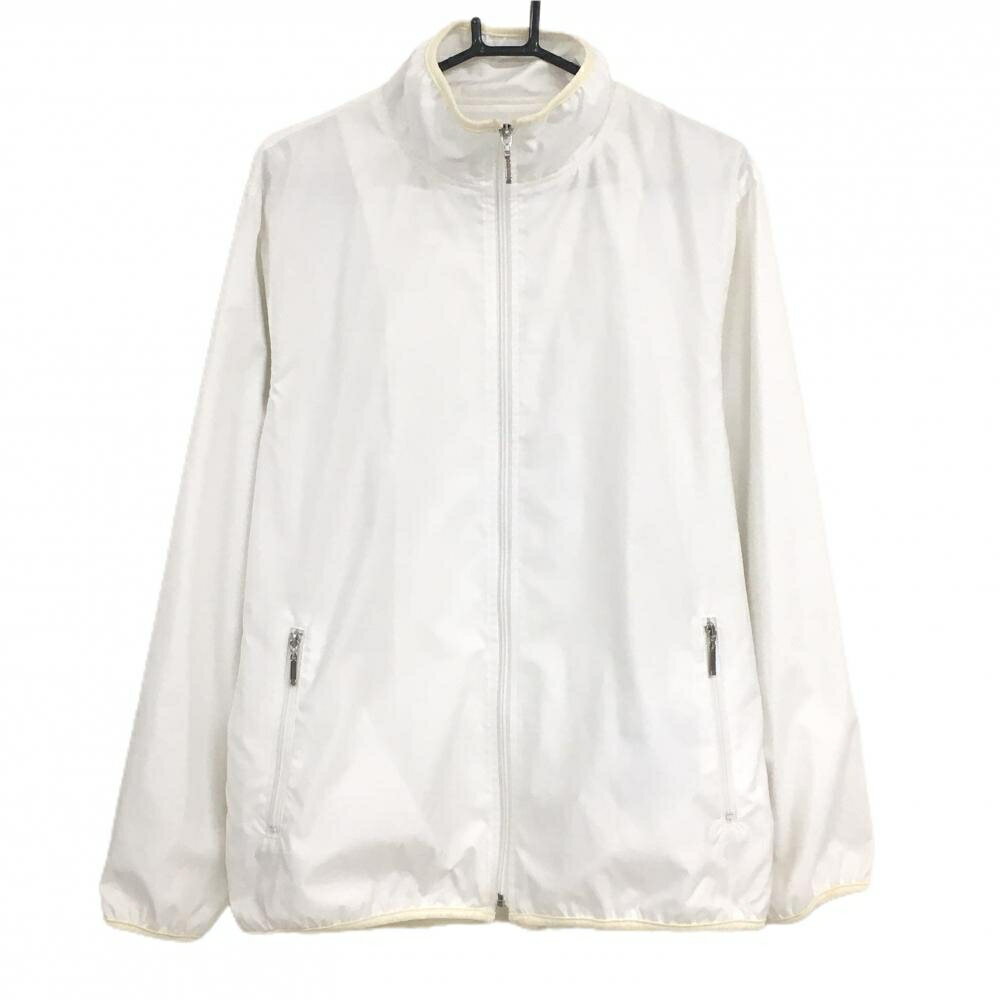 パーリーゲイツ ジャケット 白 ロゴプリント 裏地メッシュ メンズ 5(L) ゴルフウェア PEARLY GATES