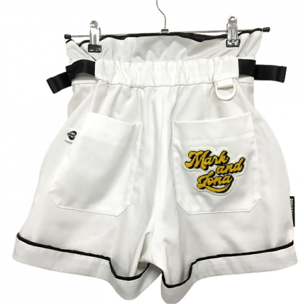 マークアンドロナ ショートパンツ 白×黒 RF レディース 36(S) ゴルフウェア MARK＆LONA