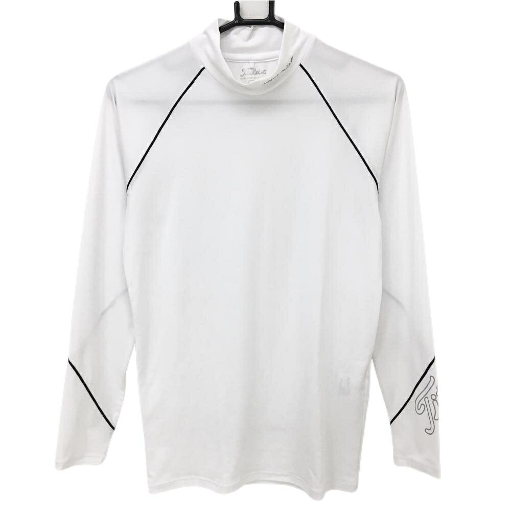 TITLEIST - タイトリスト 長袖ハイネックシャツ 白 袖ロゴプリント メンズ L ゴルフウェア TITLEIST