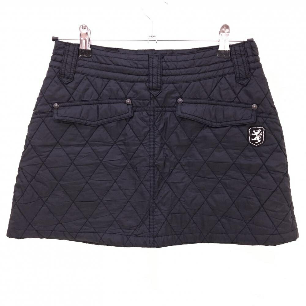 【超美品】アドミラル 中綿スカート 黒 ダイヤ柄キルティング ウエスト内側ドローコード レディース M ゴルフウェア Admiral