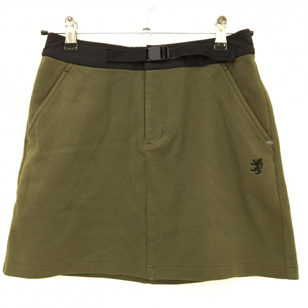 アドミラル スカート カーキ×黒 ストレッチ ウエスト一部ゴム レディース S ゴルフウェア Admiral