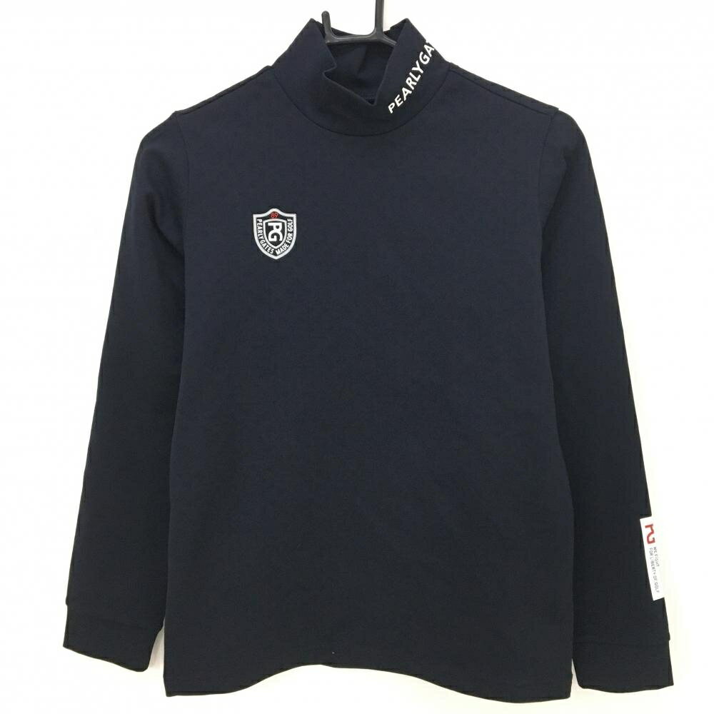 PEARLY GATES - 【新品】パーリーゲイツ 長袖ハイネックシャツ ネイビー ロゴ白 地模様 レディース 1(M) ゴルフウェア PEARLY GATES