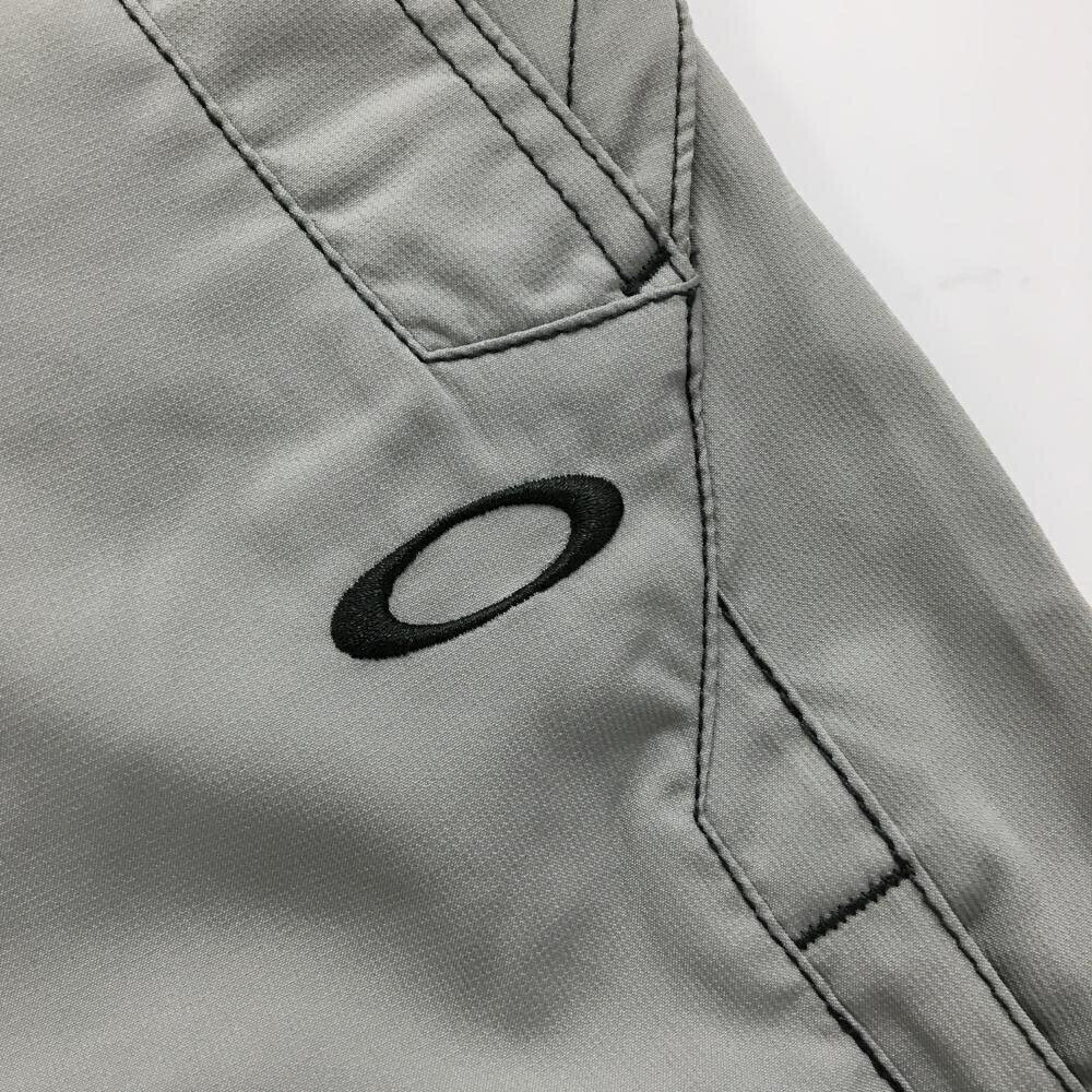 【美品】オークリー パンツ ライトグレー×グレー ステッチ ティー装着可 ロゴ刺し...