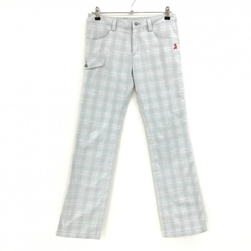 スリクソン パンツ グレー×レッド チェック ストレッチ レディース S ゴルフウェア SRIXON