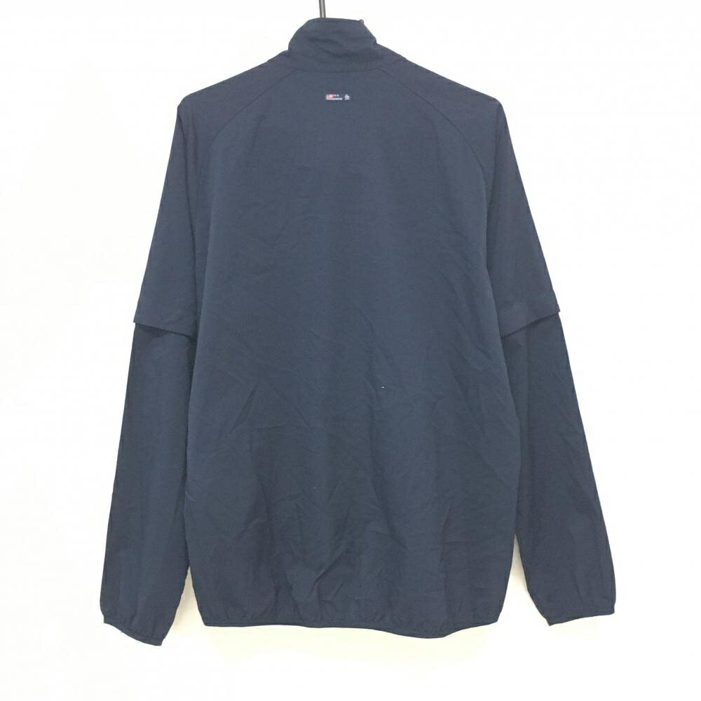 マンシングウェア 2WAYジャケット ネイビー ロゴ白 袖着脱可 メンズ LL ゴルフウェア Munsingwear