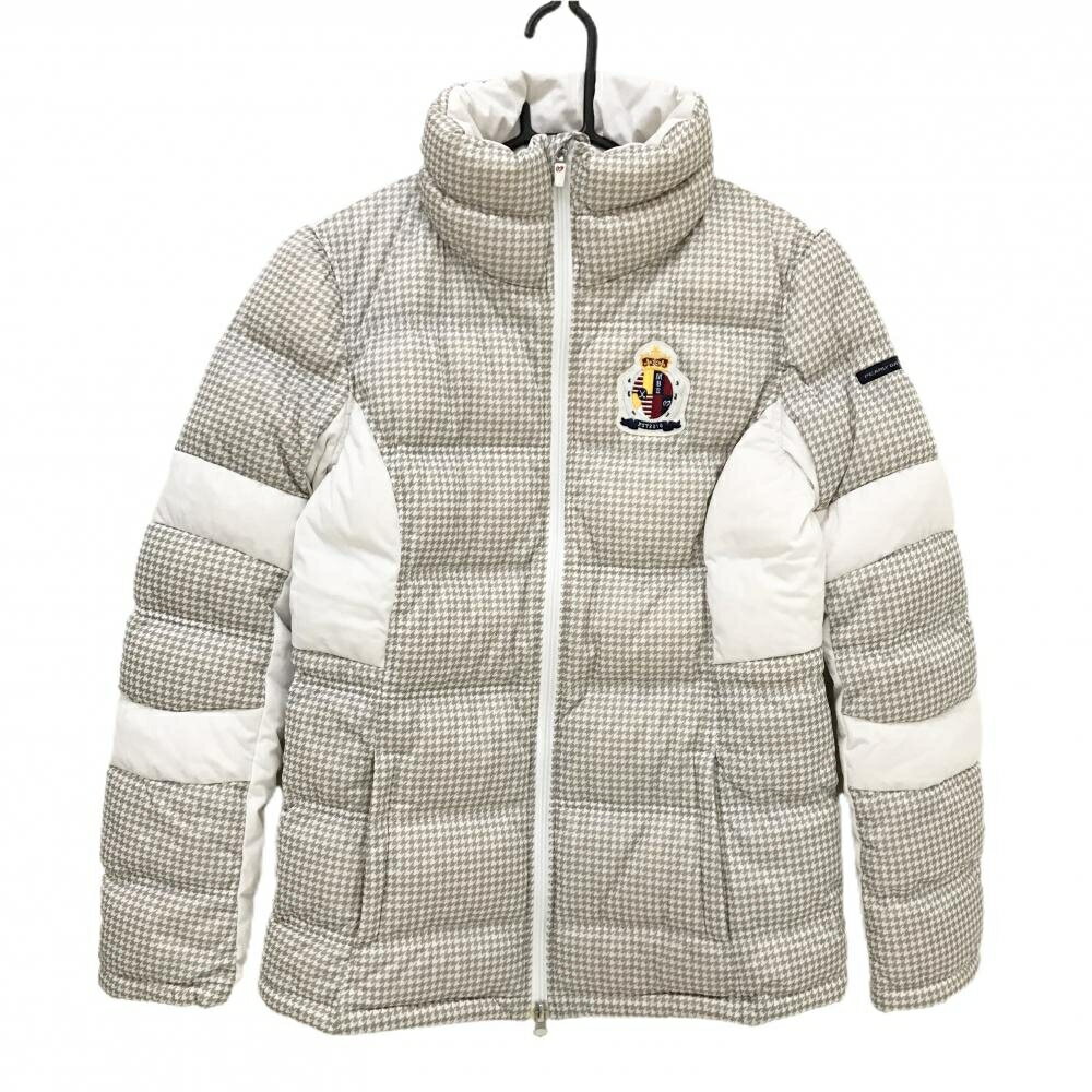 マスターバニー ダウンジャケット 白×グレー 千鳥格子 蓄熱裏地 レディース 2(L) ゴルフウェア MASTER BUNNY EDITION