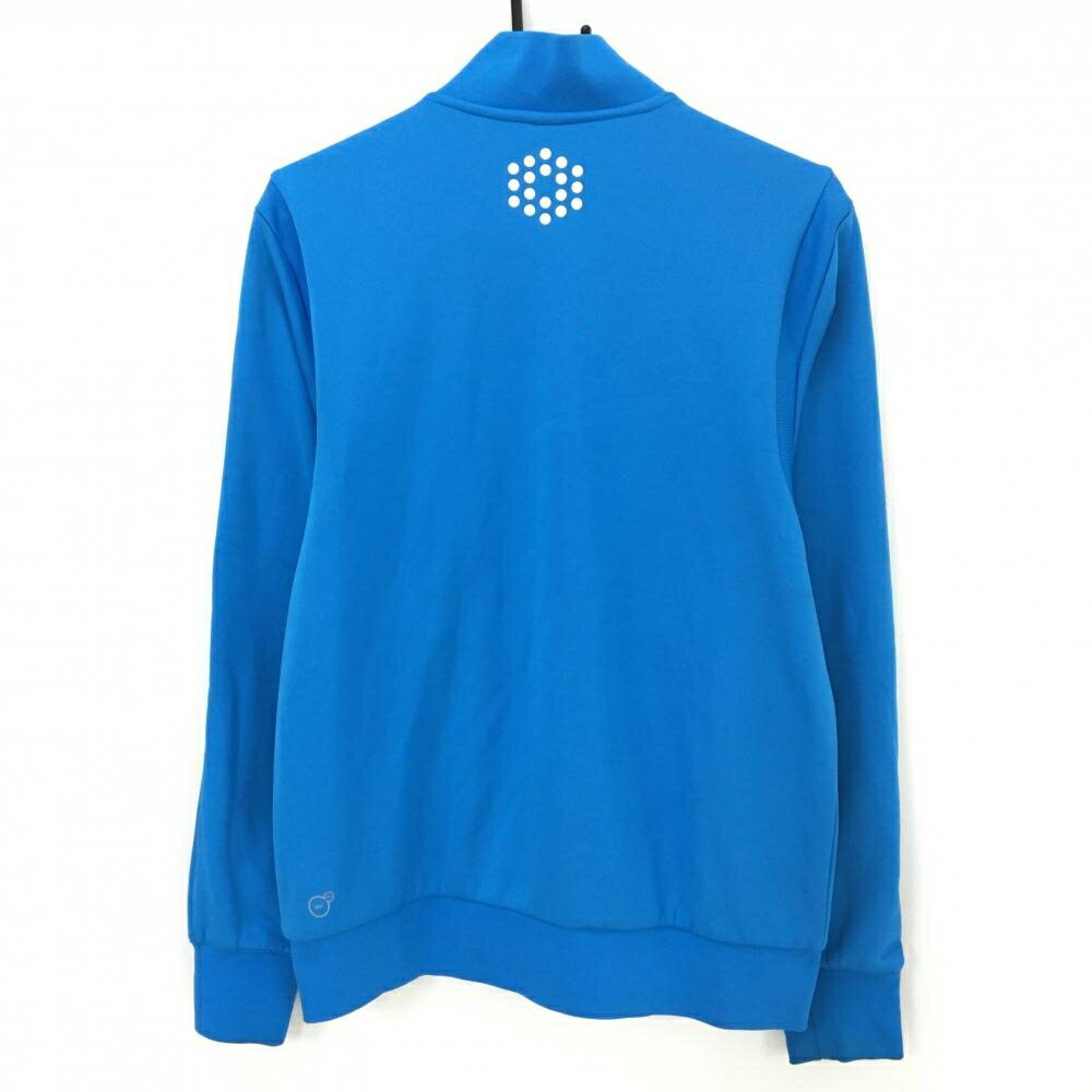 プーマ ブルゾン ブルー ロゴ黒 ダブルジップ 裏微起毛 メンズ L ゴルフウェア PUMA