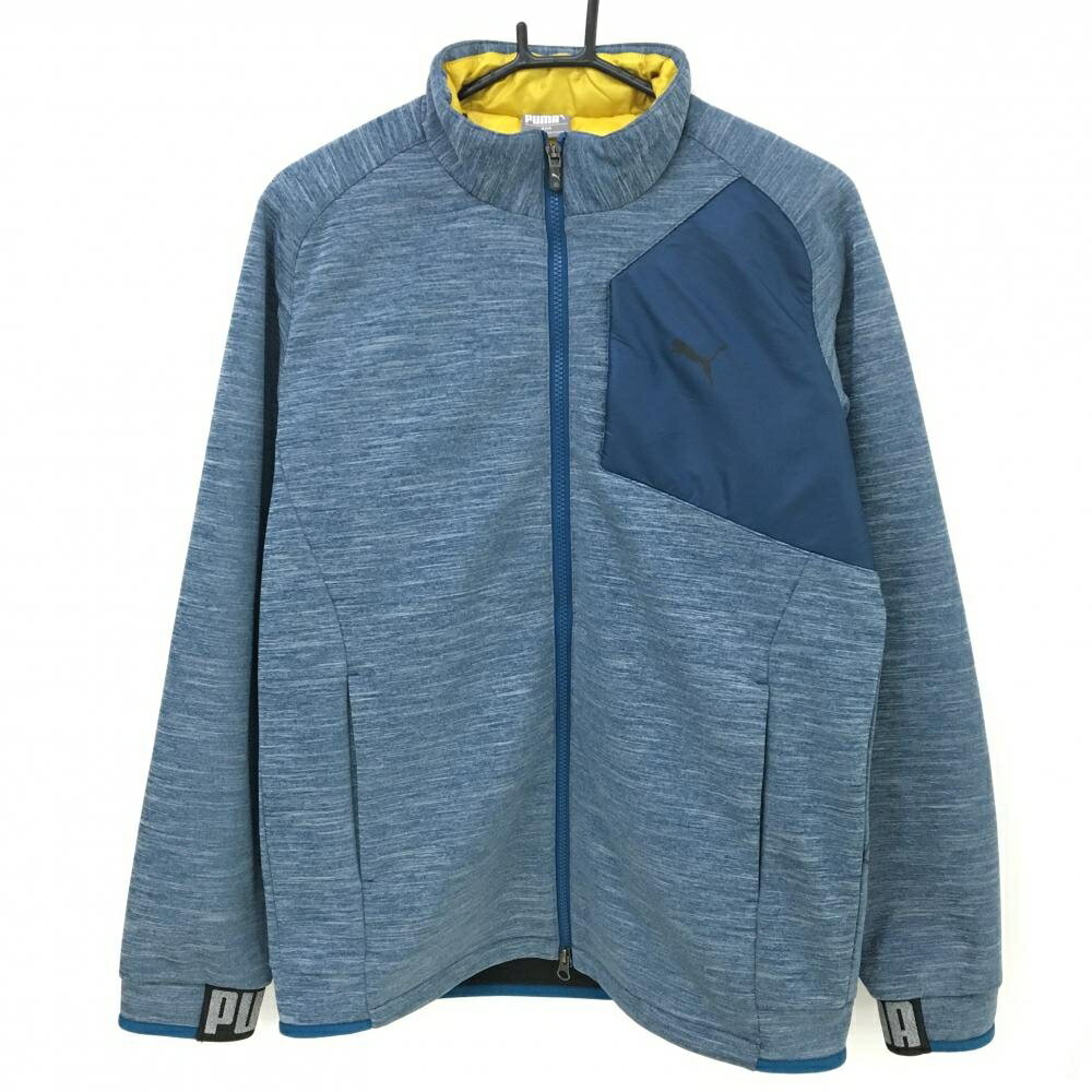 【当店ポイント5倍！2月1日限り】【超美品】プーマ 中綿切替ジャケット 杢ネイビー 身頃上裏地中綿 裏微起毛 メンズ L ゴルフウェア PUMA