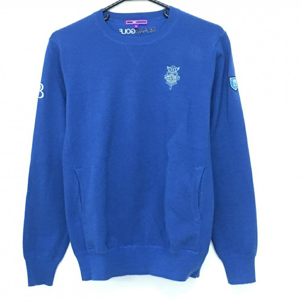 ビームスゴルフセーターブルーロゴ刺...