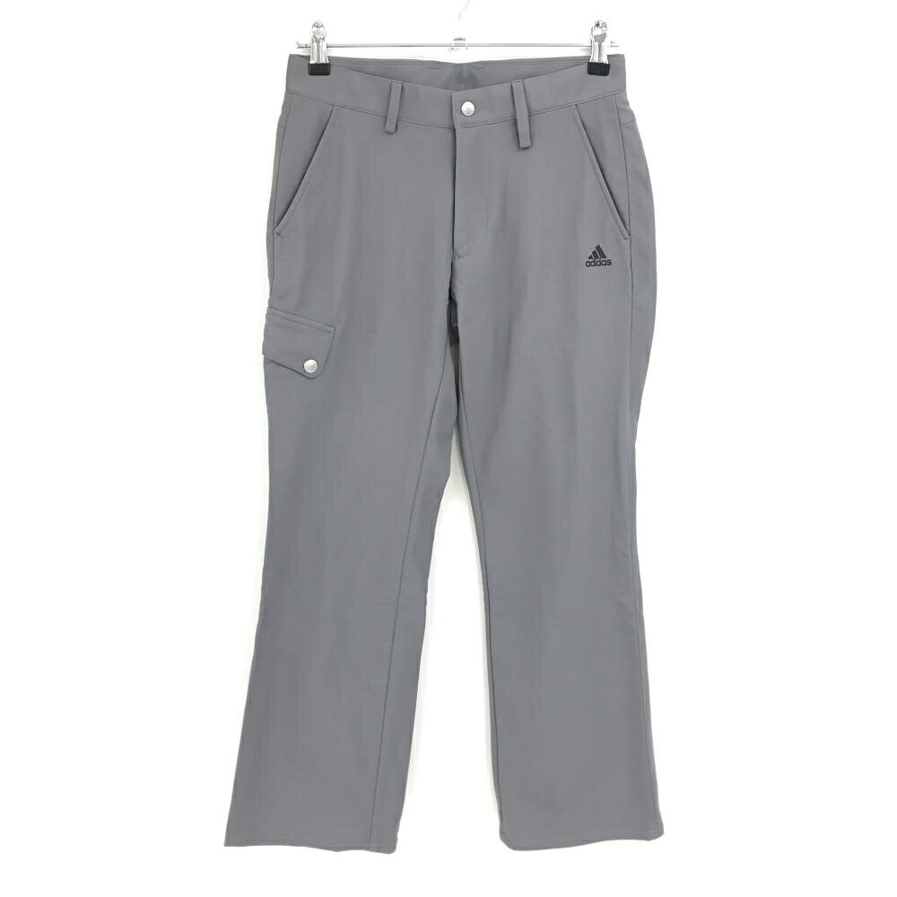 ADIDAS - 【美品】アディダス パンツ グレー 5ポケット フロントロゴ 裏微起毛 メンズ 73 ゴルフウェア adidas