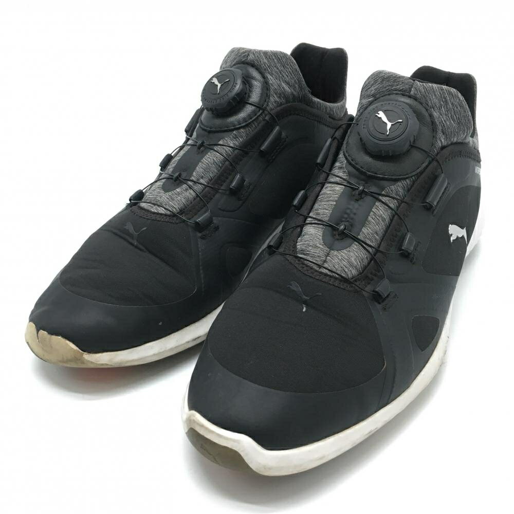 プーマ ゴルフシューズ 黒×杢グレー イグナイト パワーアダプト 190582 ダイヤル式 メンズ 26.5 ゴルフウェア PUMA