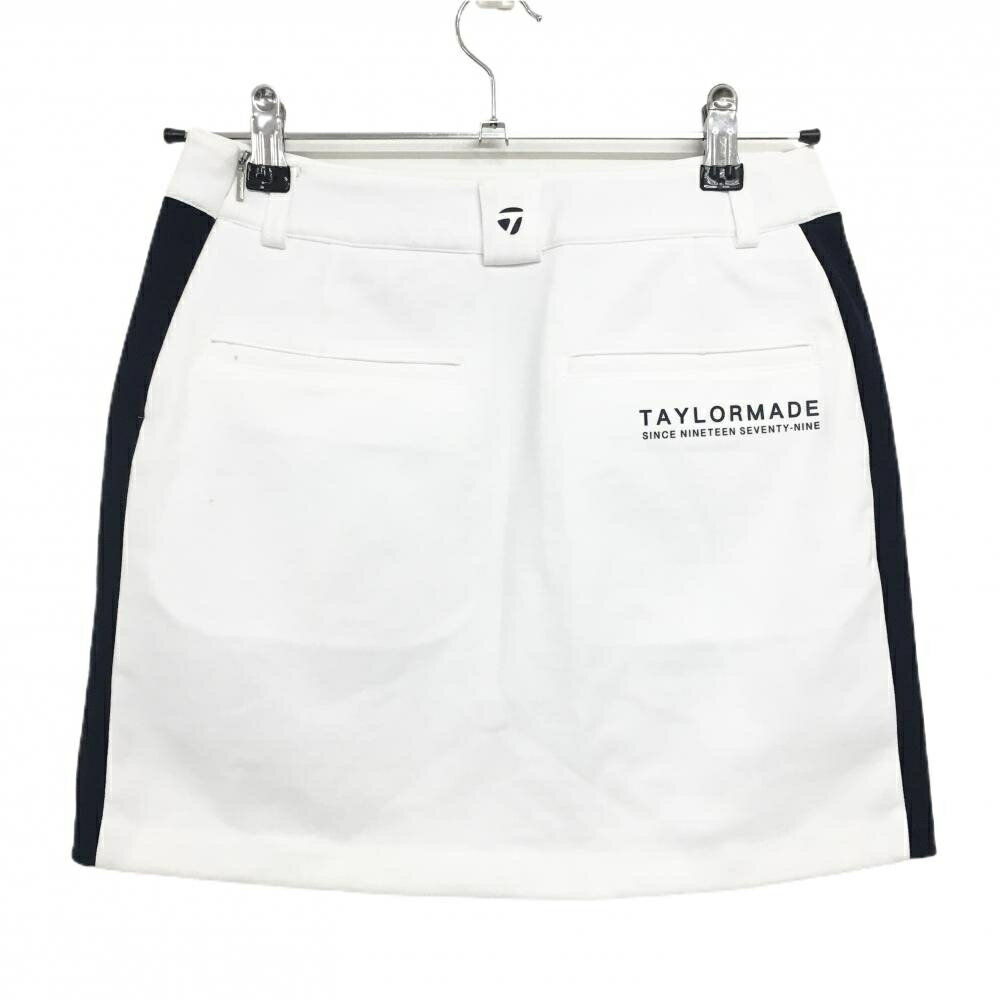 テーラーメイド スカート 白×ネイビー サイドライン 内側インナーパンツ レディース S ゴルフウェア 2023年モデル TaylorMade