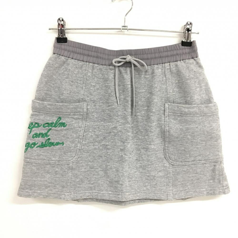 【超美品】アンタイトルスポーツ スカート 杢グレー スウェット生地　ウエストゴム レディース 1(S) ゴルフウェア UNTITLED SPORT