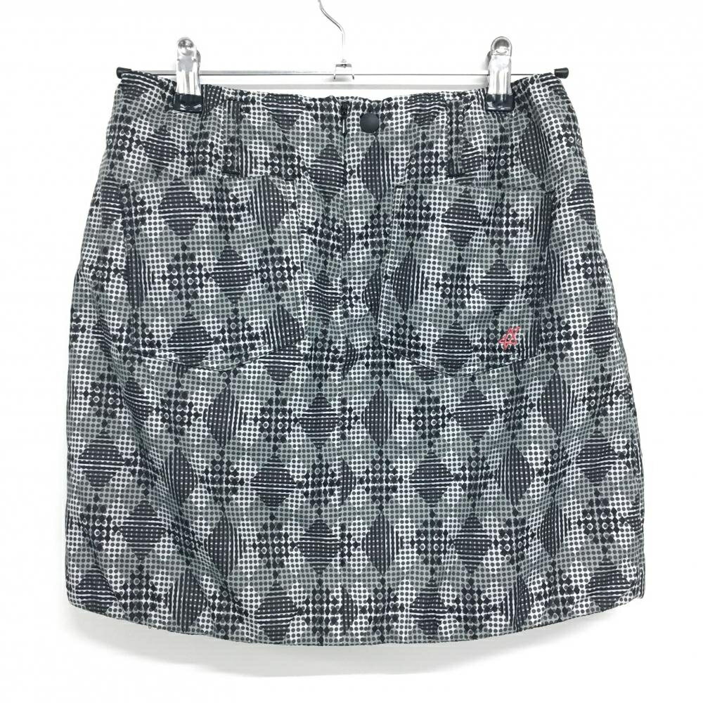 【超美品】スリクソン 中綿スカート グレー×黒 ダイヤ柄 ドット レディース M ゴルフウェア SRIXON