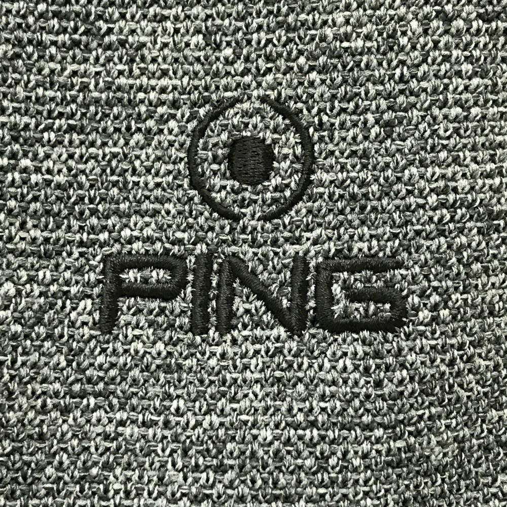 【超美品】ピン ニットベスト 杢グレー ロゴ レディース M ゴルフウェア PING