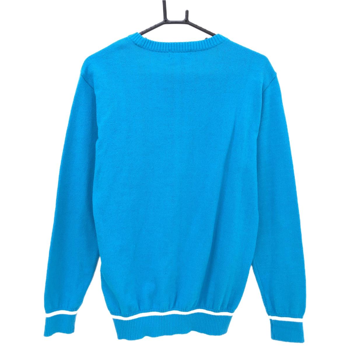 マンシングウェア セーター ライトブルー×白 ポリエステル100％ ニット メンズ M ゴルフウェア Munsingwear