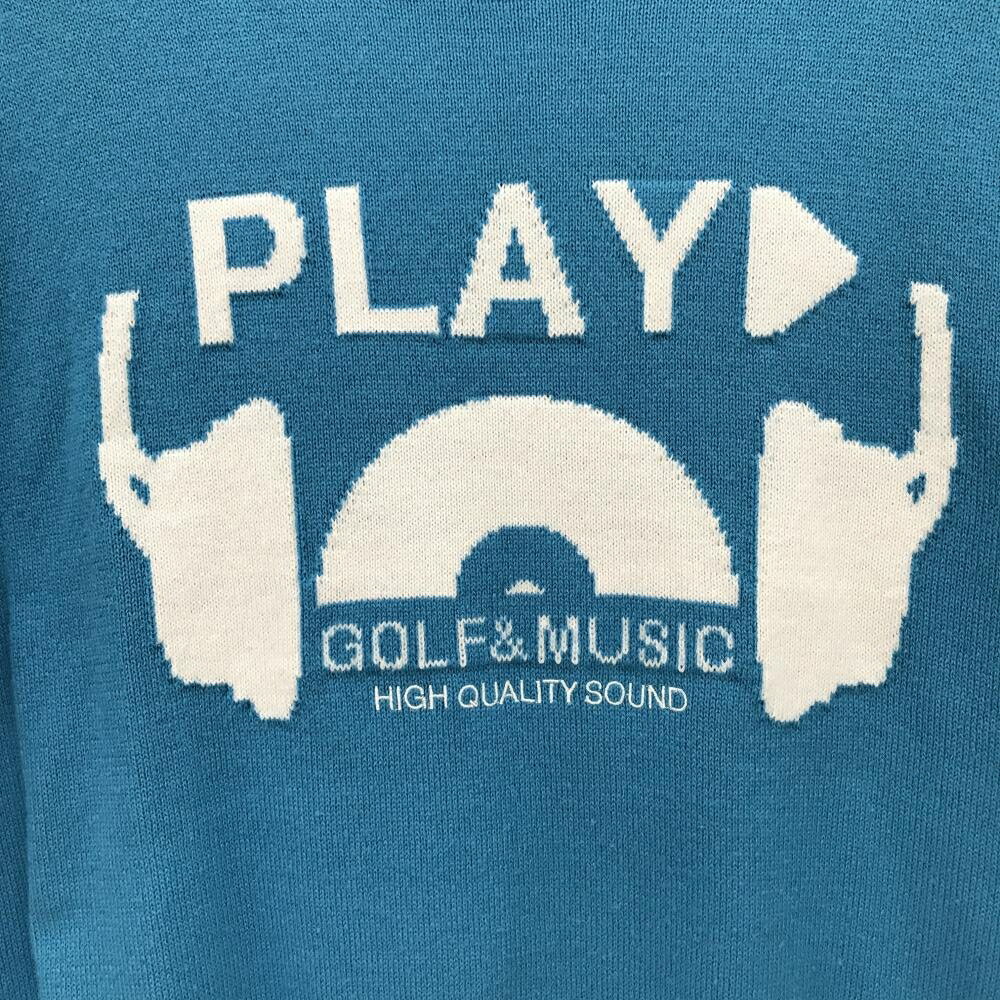 マンシングウェア セーター ライトブルー×白 ポリエステル100％ ニット メンズ M ゴルフウェア Munsingwear