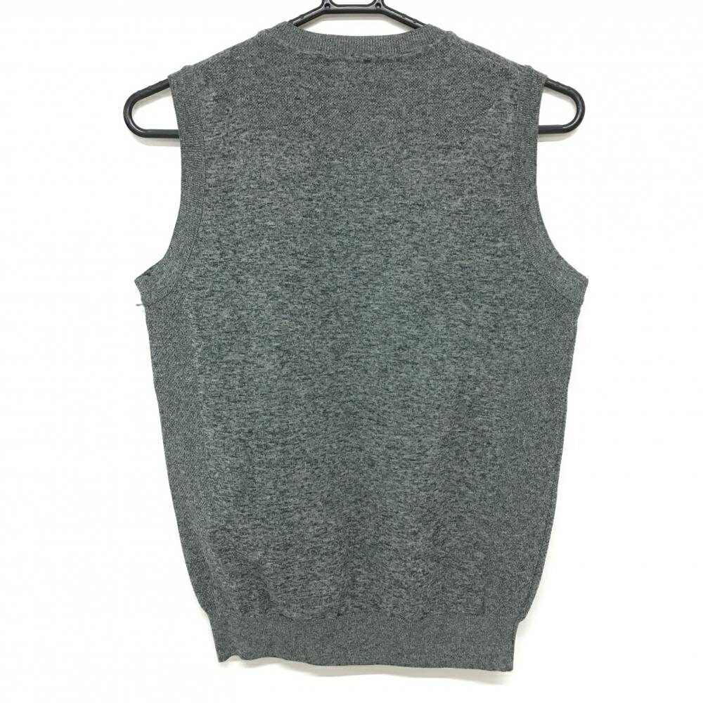 【ポイント10倍！楽天スーパーセール期間限定】【超美品】ピン ニットベスト 杢グレー Vネック 胸ロゴ レディース M ゴルフウェア 2024年モデル PING