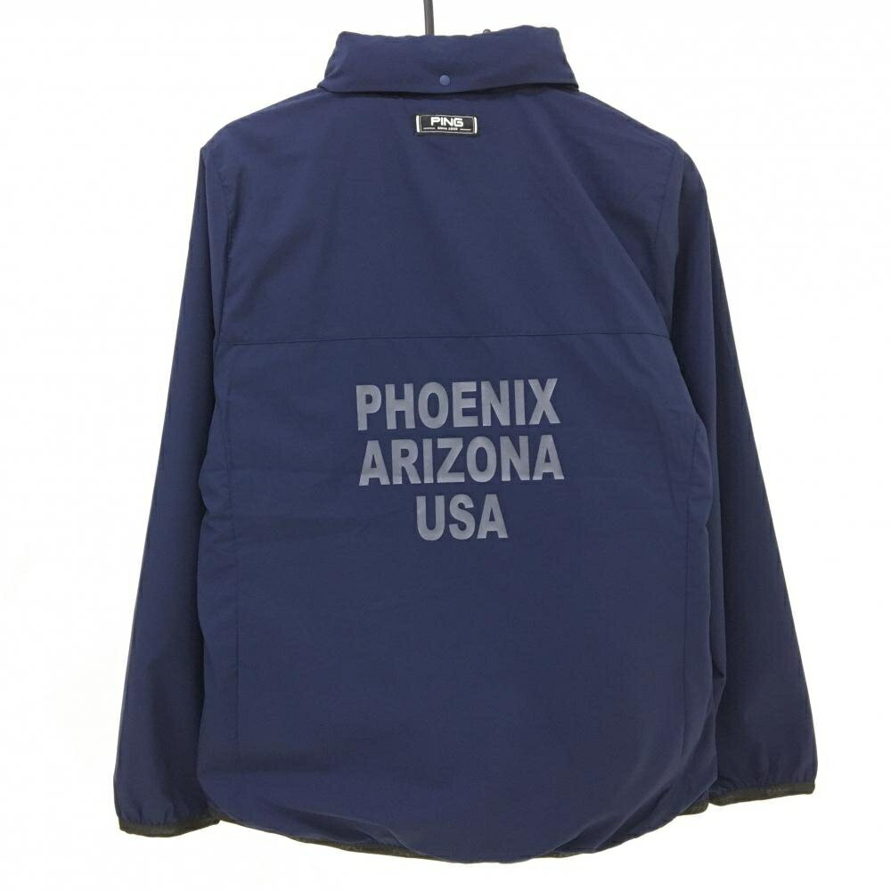 【美品】ピン ライナー付ジャケット ネイビー フリースベスト フード収納 メンズ L ゴルフウェア PING