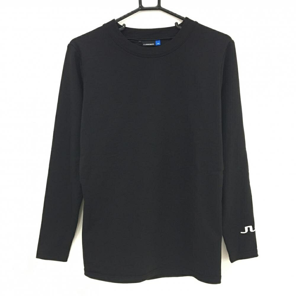 【美品】ジェイリンドバーグ インナーシャツ 黒 ロゴ刺しゅう メンズ L ゴルフウェア J．LINDEBERG