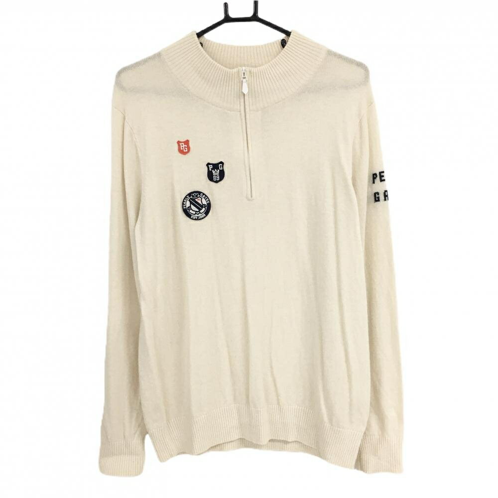 パーリーゲイツ セーター アイボリー ハーフジップ カシミヤ混 ニット メンズ 5(L) ゴルフウェア PEARLY GATES