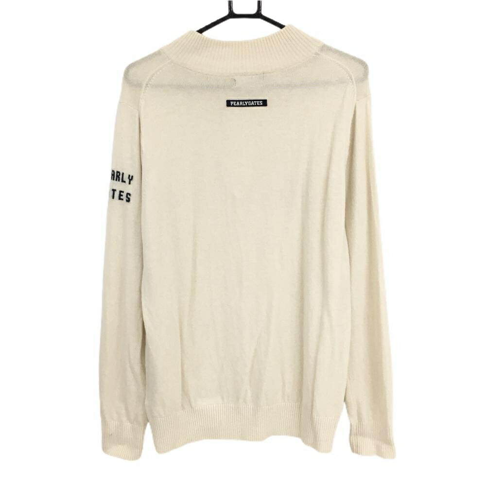 パーリーゲイツ セーター アイボリー ハーフジップ カシミヤ混 ニット メンズ 5(L) ゴルフウェア PEARLY GATES