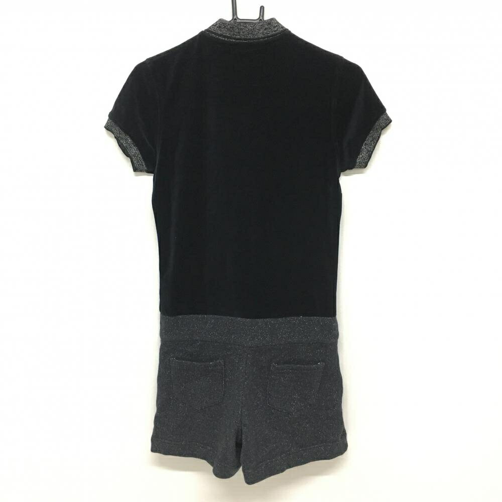 【美品】マークアンドロナ オールインワン 黒 一部ベロア ラメ レディース S ゴルフウェア MARK＆LONA