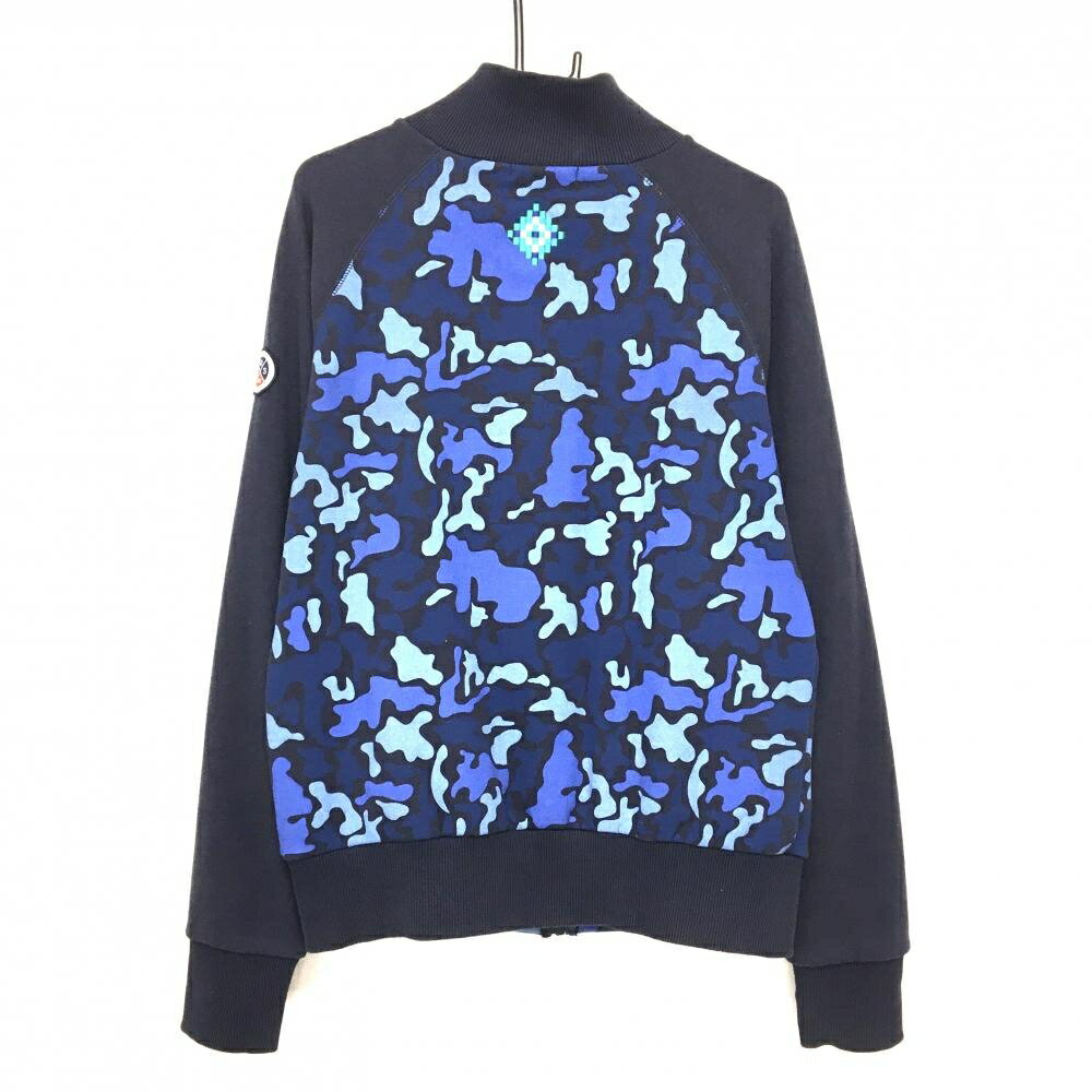 ロサーセン ジャケットブルゾン ダークネイビー×ブルー系 身頃カモフラ調 迷彩 裏起毛 メンズ L ゴルフウェア Rosasen