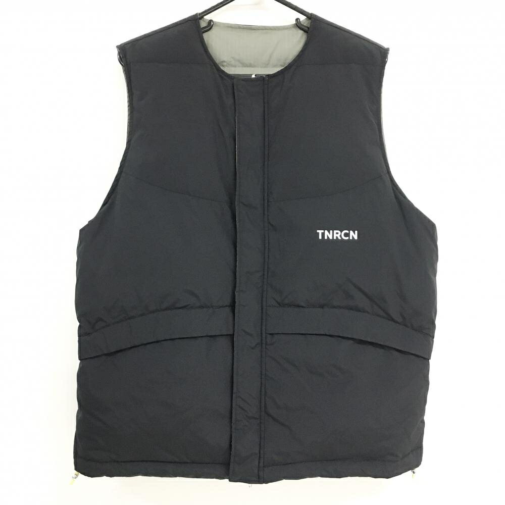 【超美品】タイニーリーコン リバーシブルダウンベスト 黒 ロゴプリント メンズ L ゴルフウェア TNRCN