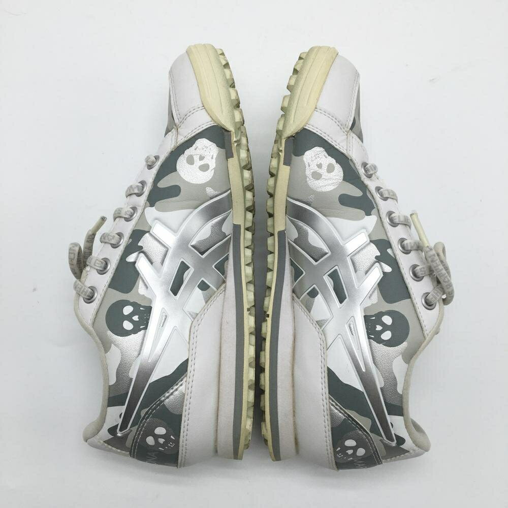 【ポイント10倍！楽天スーパーセール期間限定】【美品】マークアンドロナ×asics ゴルフシューズ 白×シルバー GEL-Phy 1113A026-100 レディース 23.0 ゴルフウェア MARK＆LONA